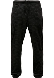Southpole Stoffhose AOP Velour Pants Schwarz/Dunkelgrau/Khaki/Dunkelgrün
