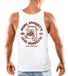 Neverless Tanktop Herren Katze Backprint Pasta Lovers Fashion Streetstyle  Rosa/Rot/Dunkelrot
