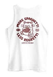 Tanktop Herren Tank-Top Katze Backprint Pasta Lovers Fashion Streetstyle mit Print