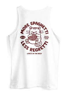 Neverless Tanktop Herren Katze Backprint Pasta Lovers Fashion Streetstyle 