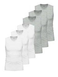 Ammann Achselhemd Tank Top Day Modern / Close to You (6-St) Grau/Weiß/Hellgrau