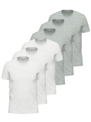 Ammann Unterziehshirt 6er Pack Shirt 1/2 Arm Day Modern Grau/Weiß/Hellgrau