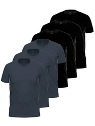 Ammann Unterziehshirt 6er Pack Shirt 1/2 Arm Day Modern Dunkelblau/Schwarz/Blau