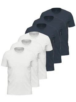 Ammann Unterziehshirt 6er Pack Shirt 1/2 Arm Day Modern Dunkelblau/Blau/Weiß