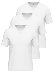 Ammann Unterziehshirt V-Shirt 1/2 Arm Day Modern Weiß/Grau/Creme/Hellgrau