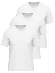 Ammann Unterziehshirt V-Shirt 1/2 Arm Day Modern Weiß/Grau/Creme/Hellgrau