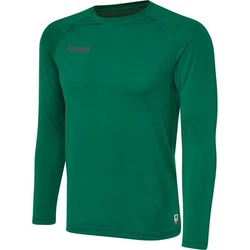hummel Thermounterhemd First Performance Jersey LS Dunkelgrün/Grün/Neonfarben