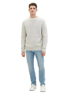 TOM TAILOR 5-Pocket-Jeans JOSH Grau/Weiß/Creme/Khaki
