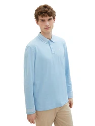 TOM TAILOR Langarm-Poloshirt mit Logoprint 