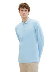 TOM TAILOR Langarm-Poloshirt mit Logoprint 