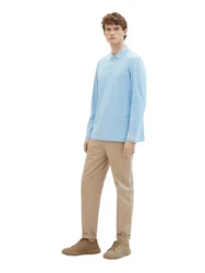 TOM TAILOR Langarm-Poloshirt mit Logoprint 
