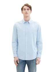 TOM TAILOR Langarmhemd Hellblau/Blau