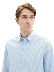 TOM TAILOR Langarmhemd Hellblau/Blau