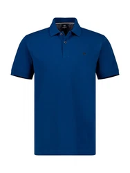 LERROS Kurzarmshirt mit Logostickerei Blau/Dunkelblau