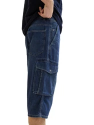 TOM TAILOR Shorts MORRIS OVERKNEE Dunkelblau/Hellblau/Blau