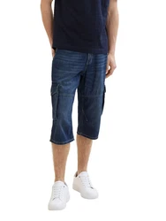 TOM TAILOR Shorts MORRIS OVERKNEE Dunkelblau/Hellblau/Blau