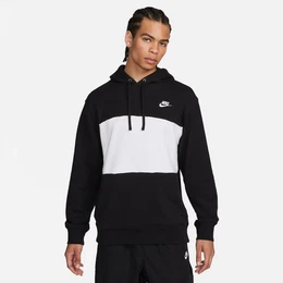 Hoodie M NK CLUB+ FT CB HOODIE BLACK/WHITE/WHITE