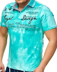 L.gonline Poloshirt Herren Polo Shirt Royal Design Türkis/Grün