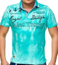 L.gonline Poloshirt Herren Polo Shirt Royal Design Türkis/Grün