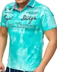 L.gonline Poloshirt Herren Polo Shirt Royal Design Türkis/Grün