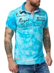 L.gonline Poloshirt Herren Polo Shirt Royal Design Hellblau/Türkis/Blau