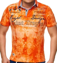 L.gonline Poloshirt Herren Polo Shirt Royal Design Orange