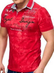 L.gonline Poloshirt Herren Polo Shirt Royal Design Bordeaux/Rot/Dunkelrot