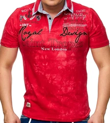 L.gonline Poloshirt Herren Polo Shirt Royal Design Bordeaux/Rot/Dunkelrot