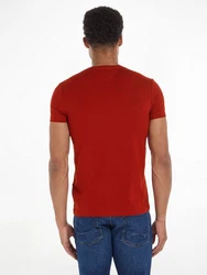 Tommy Hilfiger T-Shirt STRETCH SLIM FIT TEE mit Rundhalsausschnitt Rot/Dunkelrot/Orange