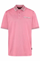 bugatti Poloshirt mit Kontraststreifen Lila/Rosa/Rot