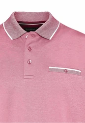 bugatti Poloshirt mit Kontraststreifen Lila/Rosa/Rot