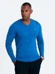 Ombre V-Ausschnitt-Pullover Blau