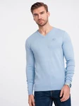 Ombre V-Ausschnitt-Pullover Hellblau/Blau