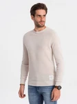 OMBRE Rundhalspullover Khaki/Beige/Braun
