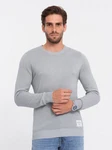 OMBRE Rundhalspullover Grau/Hellgrau