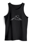 Neverless Tanktop Herren Berge Wandern Brustprint Schwarz