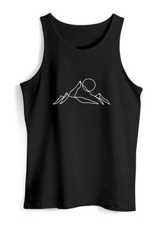 Neverless Tanktop Herren Berge Wandern Brustprint