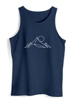 Neverless Tanktop Herren Berge Wandern Brustprint Dunkelblau/Blau/Hellblau