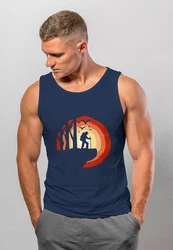 Neverless Tanktop Herren Tank-Top mit Print Dunkelblau/Orange