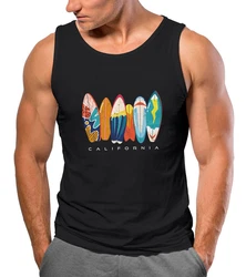 Neverless Tanktop Herren California Surfboards Surfing Motiv Schwarz/Gold/Blau/Mischfarben/Rot/Gelb