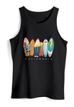 Neverless Tanktop Herren California Surfboards Surfing Motiv Schwarz/Gold/Blau/Mischfarben/Rot/Gelb