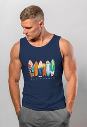 Neverless Tanktop Herren California Surfboards Surfing Motiv Dunkelblau/Blau