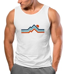Neverless Tanktop Herren Wandern Bergmotiv Weiß/Rot/Creme/Mischfarben