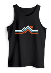 Neverless Tanktop Herren Wandern Bergmotiv Schwarz/Rot/Mischfarben/Braun