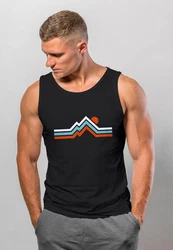 Neverless Tanktop Herren Wandern Bergmotiv Schwarz/Rot/Mischfarben/Braun