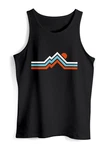 Neverless Tanktop Herren Wandern Bergmotiv Schwarz/Rot/Mischfarben/Braun