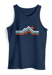 Neverless Tanktop Herren Wandern Bergmotiv Dunkelblau/Blau/Rot