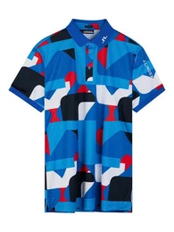 Poloshirt Golf Polo Tour Tech Print Blau/Wei/Rot Herren EU S