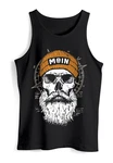 Neverless Tanktop Herren Printshirt Moin Skull Windrose Kompass Totenkopf Schwarz/Mintgrün/Dunkelblau/Orange