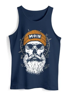 Neverless Tanktop Herren Printshirt Moin Skull Windrose Kompass Totenkopf